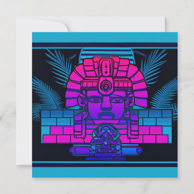 Synthwave Pharaoh Invitation (Front)