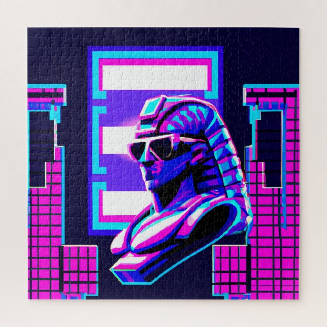 Synthwave Pharaoh Jigsaw Puzzle (Vertical)