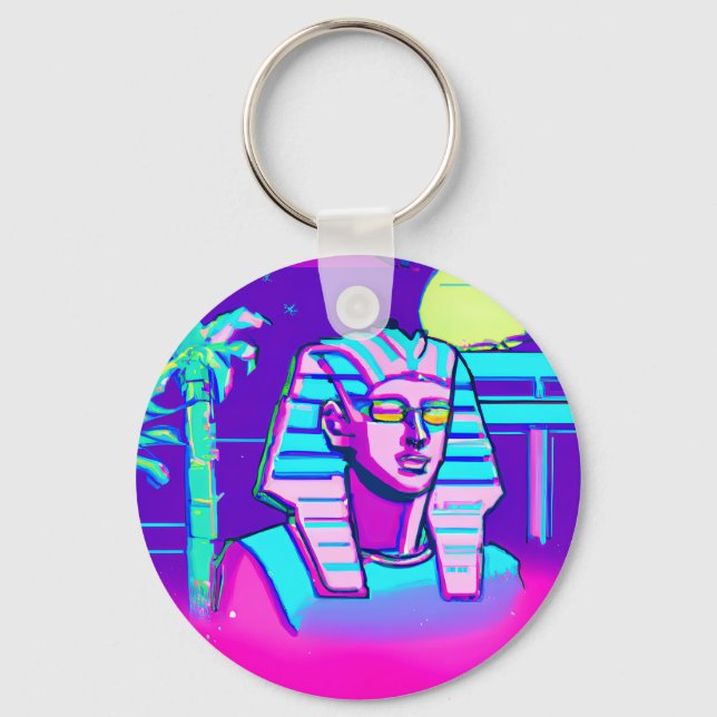 Synthwave Pharaoh Key Ring (Front)