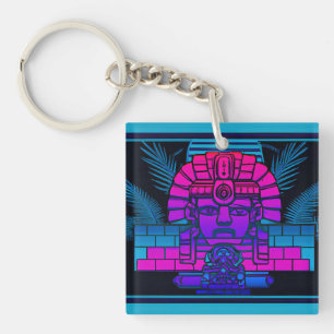 Synthwave Pharaoh Key Ring