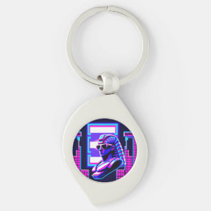 Synthwave Pharaoh Key Ring