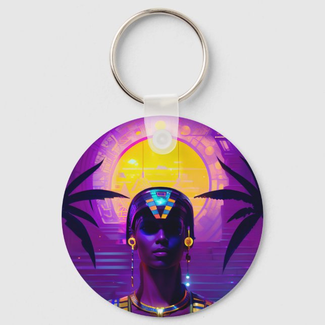 Synthwave Pharaoh Key Ring (Front)