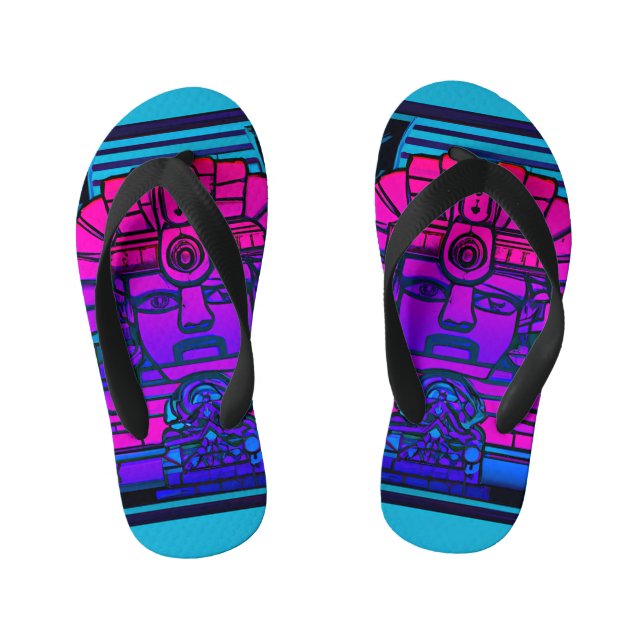 Synthwave Pharaoh Kid's Thongs (Footbed)