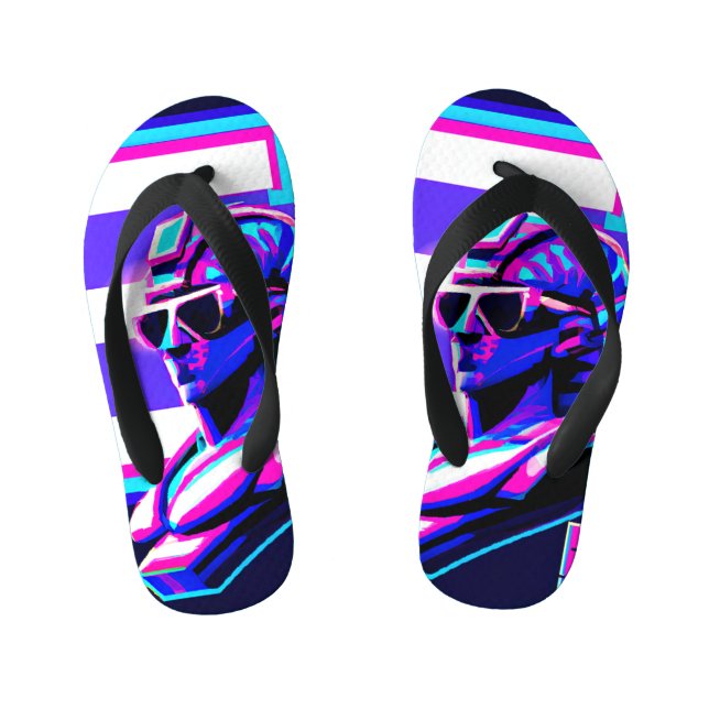 Synthwave Pharaoh Kid's Thongs (Footbed)