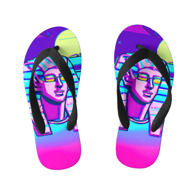 Synthwave Pharaoh Kid's Thongs (Footbed)