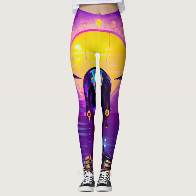 Synthwave Pharaoh Leggings (Front)
