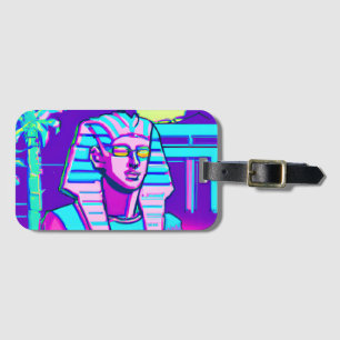 Synthwave Pharaoh Luggage Tag