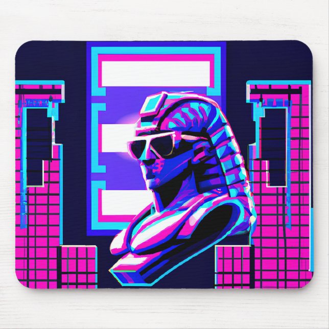 Synthwave Pharaoh Mouse Pad (Front)