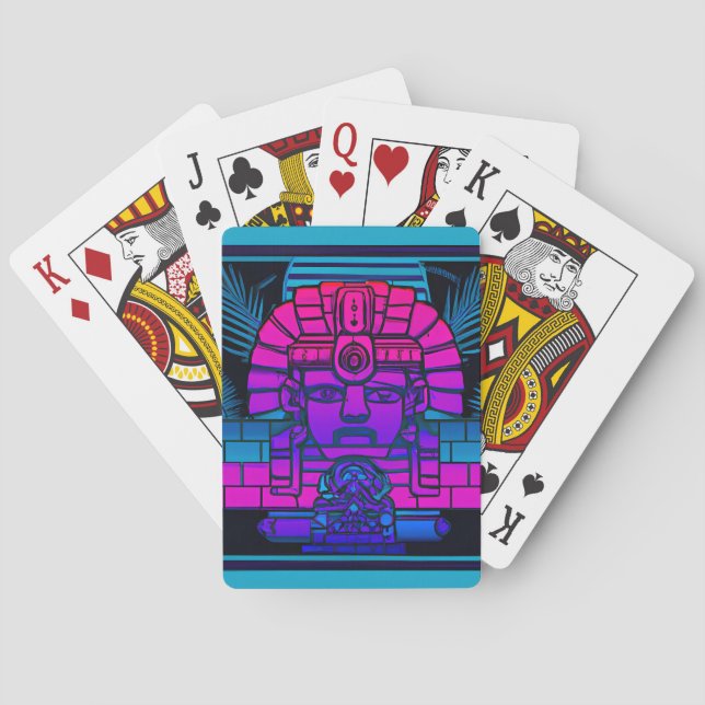 Synthwave Pharaoh Playing Cards (Back)