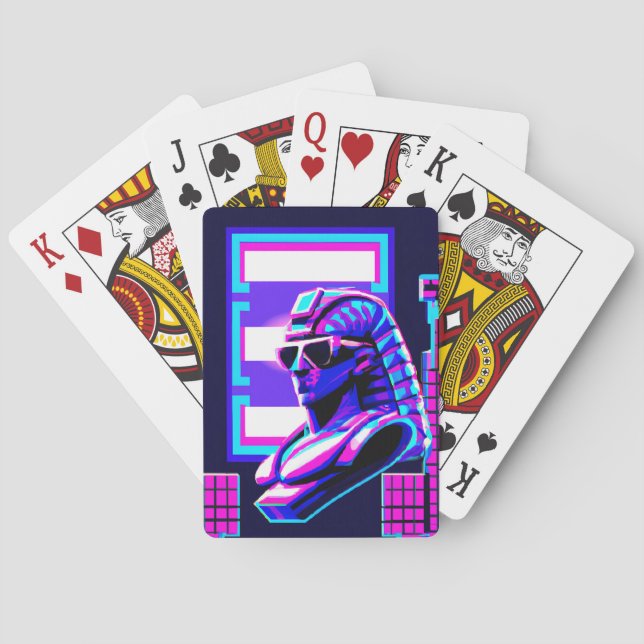 Synthwave Pharaoh Playing Cards (Back)
