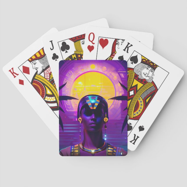 Synthwave Pharaoh Playing Cards (Back)