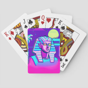 Synthwave Pharaoh Playing Cards