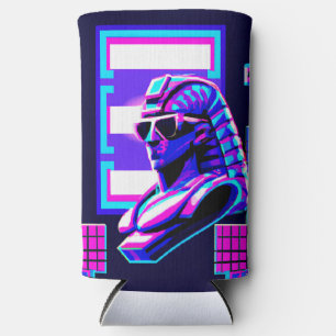 Synthwave Pharaoh Seltzer Can Cooler