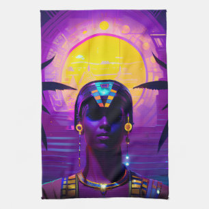 Synthwave Pharaoh Tea Towel