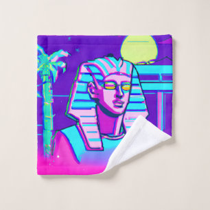 Synthwave Pharaoh Wash Cloth