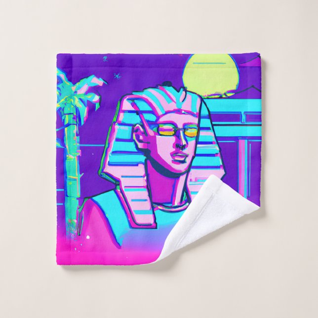 Synthwave Pharaoh Wash Cloth (Wash Cloth)