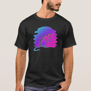 Synthwave Rat  Pet Owner 80s Vaporwave Retro Rat T-Shirt