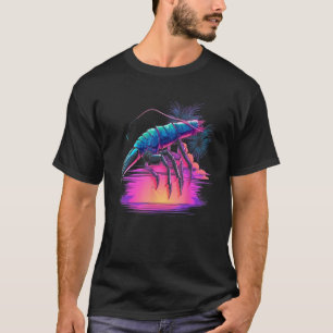 Synthwave Shrimp  Vaporwave Crawfish  Retro 90s Cr T-Shirt