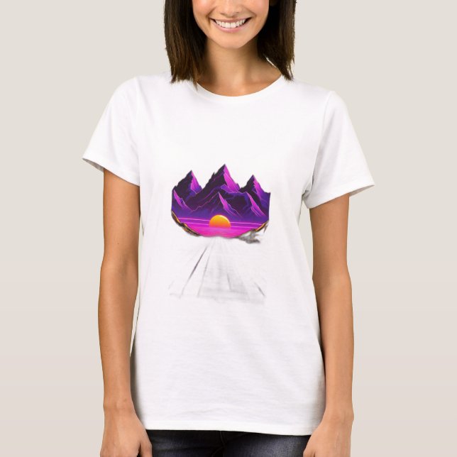 synthwave-style sunset T-Shirt (Front)