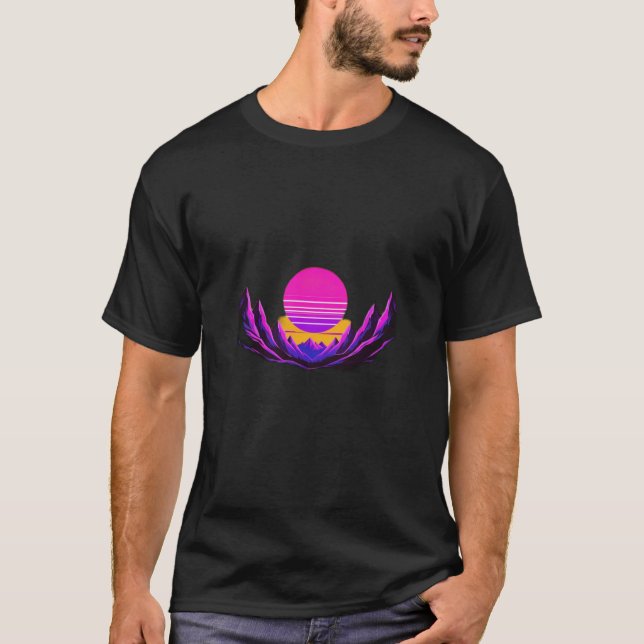 synthwave-style sunset T-Shirt (Front)