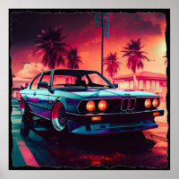 Synthwave Trends - BMW Classics AI-Generated Art -