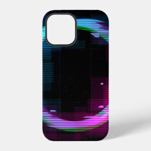 Synthwave Vaporwave Retrowave Glitch Circle with b iPhone 12 Case