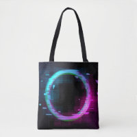 Synthwave Vaporwave Retrowave Glitch Circle with b