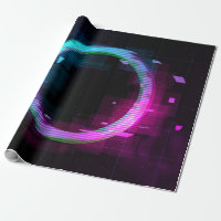 Synthwave Vaporwave Retrowave Glitch Circle with b