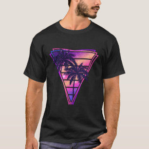 Synthwave Vaporwave Triangle Palm Trees Gradient Â T-Shirt