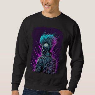Synthwave Zombie Skull Sweatshirt