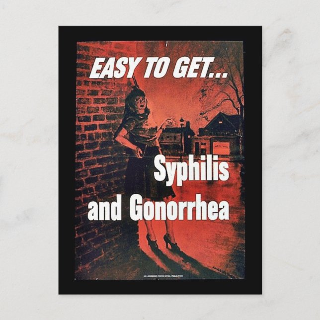 Syphilis And Gonorrhoea Postcard (Front)
