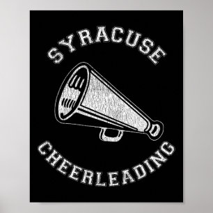Syracuse Cheer Distressed Retro 90's Cheerleader Poster