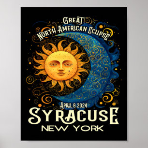 Syracuse New York 2024 Total Solar Eclipse Celesti Poster