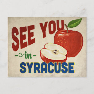 Syracuse New York Apple - Vintage Travel Postcard
