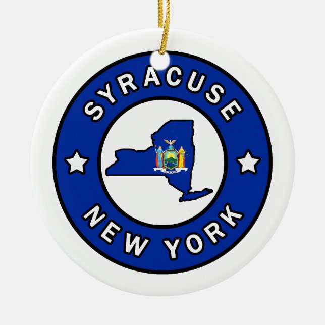 Syracuse New York Ceramic Ornament (Front)