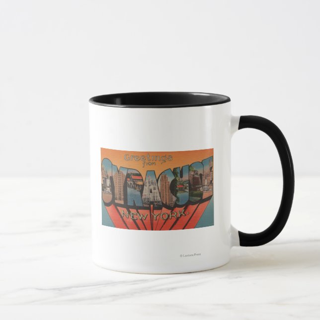 Syracuse, New York - Large Letter Scenes Mug (Right)