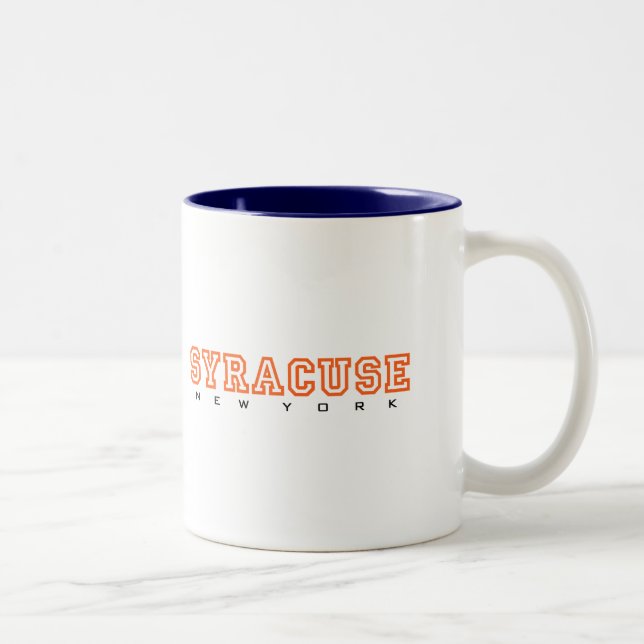 Syracuse, New York - Letters Two-Tone Coffee Mug (Right)
