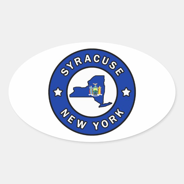 Syracuse New York Oval Sticker (Front)