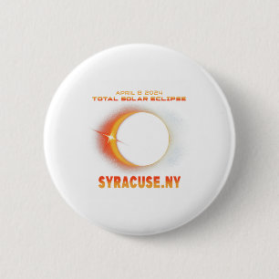Syracuse New York Total Solar Eclipse 2024 1 6 Cm Round Badge
