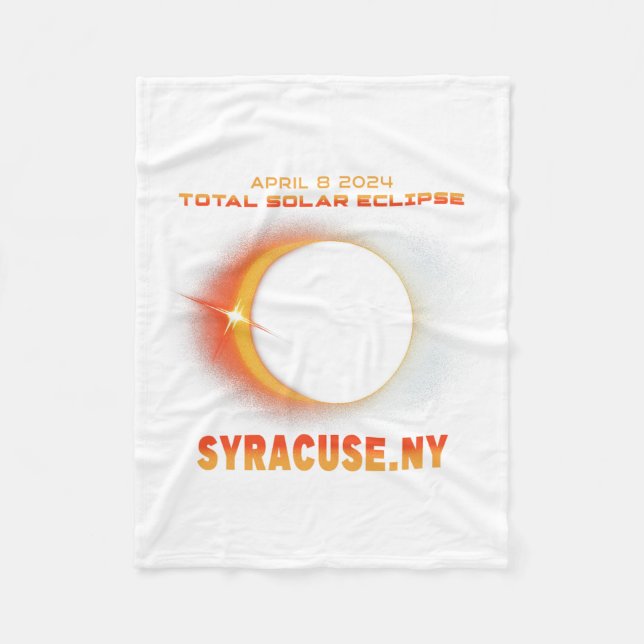 Syracuse New York Total Solar Eclipse 2024  Fleece Blanket (Front)