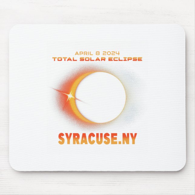 Syracuse New York Total Solar Eclipse 2024  Mouse Pad (Front)
