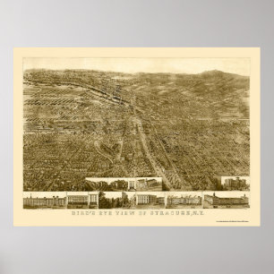 Syracuse, NY Panoramic Map - 1868 Poster