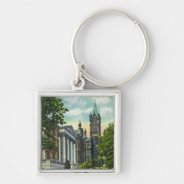 Syracuse U Campus View Showing Crouse College Key Ring (Front)