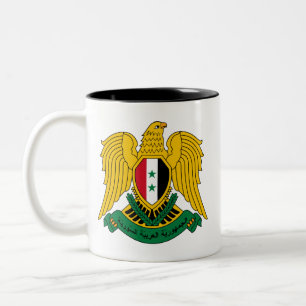 syria coat of arms Two-Tone coffee mug