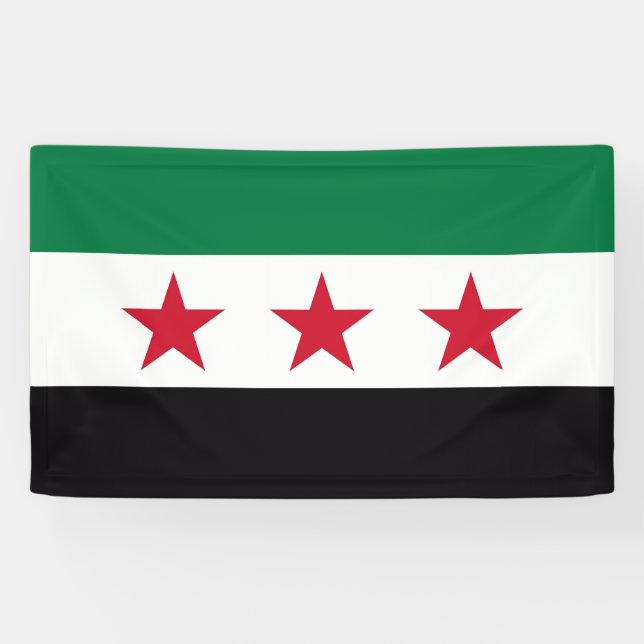 Syria country revolution new flag symbol banner (Horizontal)