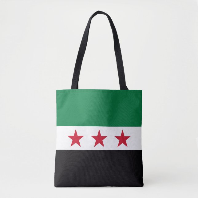Syria country revolution new flag symbol tote bag (Front)