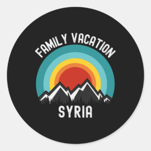 Syria Family Vacation Matching Outfit Classic Round Sticker