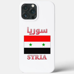 Syria Flag سوريا Arabic & English WordArt Cool iPhone 13 Pro Max Case