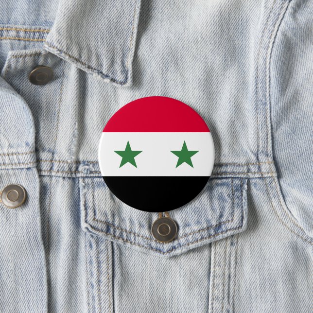 Syria flag 7.5 cm round badge (In Situ)
