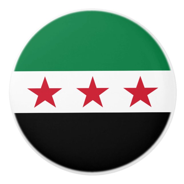 Syria Flag Ceramic Knob (Front)